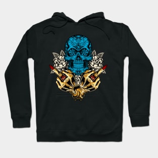 Batiamo - Double middlefinger skull Hoodie